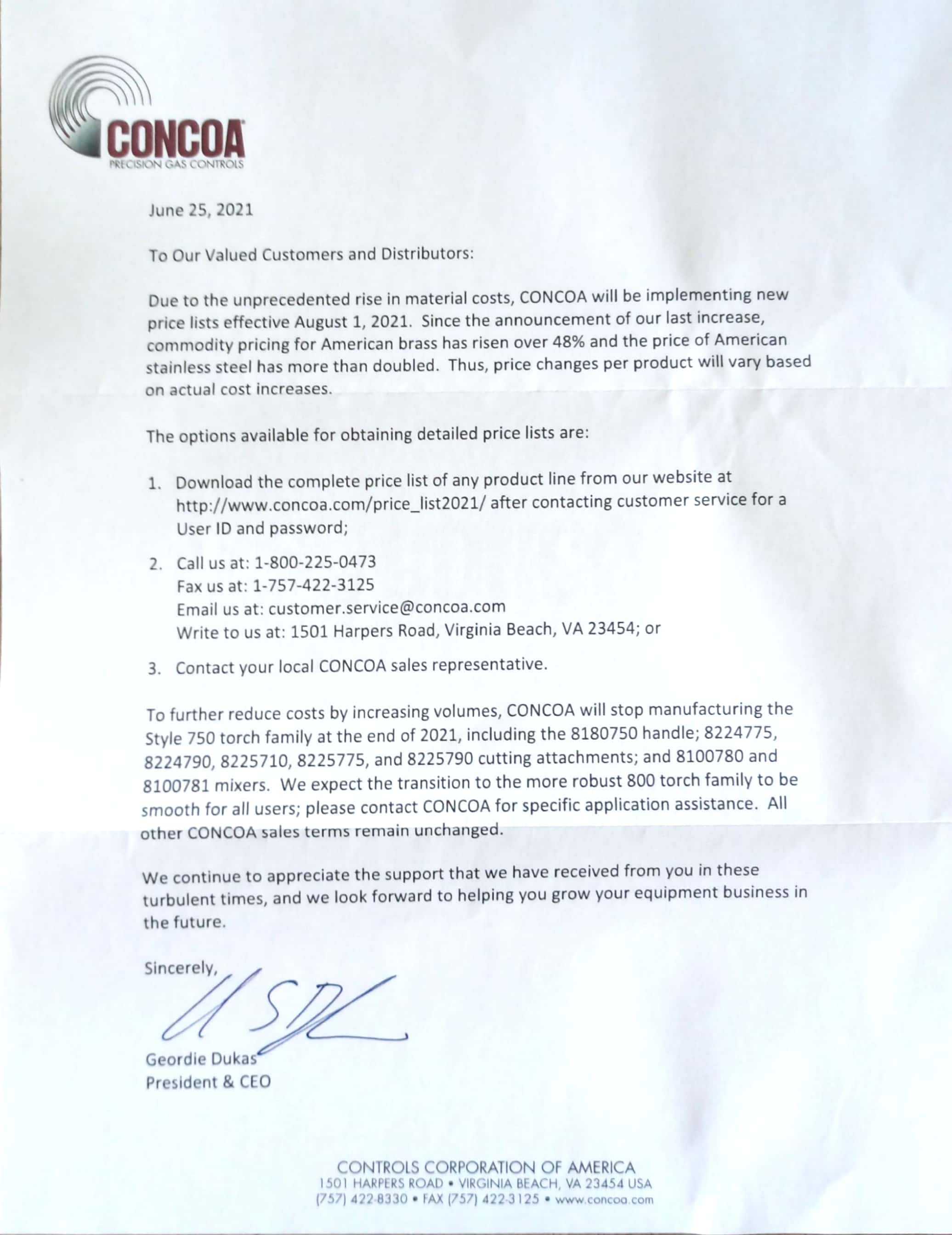 2021��8��1������CONCOA�ؚ��O(sh��)��ͮa(ch��n)Ʒ�r(ji��)���{(di��o)��֪ͨ